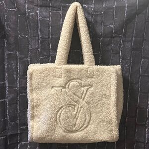 VICTORIA’S SECRET Plush Faux Sherpa Fleece Large Tote Bag